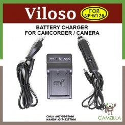 Viloso NP-W126 Battery Charger for Fujifilm XPro2 XPro1 XT2 XT1 XT20 XT10 XE2 XE1 XM1 XA10 XA3 XA2 XA1 HS50 HS35 HS33 HS30 (2-In-1 Home / Car Charger)