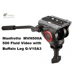 Manfrotto  MVH500A 500 Fluid Video Head with 60mm half ball with G-V15A3 Aluminium leg