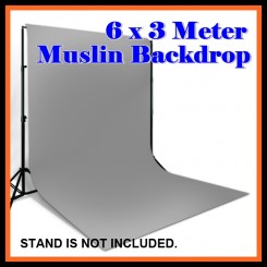 Camzilla 6x3 Meter Photography Muslin Photo Double Backdrop Background - Grey