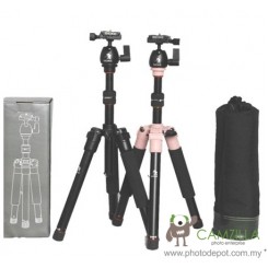 BEIKE BK-555 PINK Professional Travel Tripod Kit Complete With Ball Head & QR