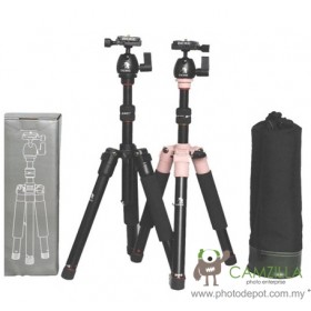 BEIKE BK-555 PINK Professional Travel Tripod Kit Complete With Ball Head & QR
