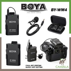 BOYA BY-WM4 Professional Universal Wireless Lavalier Microphone System for Canon Nikon Sony Panasonic DSLR Camera Camcorder and IOS Iphone Android Smartphone
