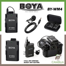 BOYA BY-WM4 Professional Universal Wireless Lavalier Microphone System for Canon Nikon Sony Panasonic DSLR Camera Camcorder and IOS Iphone Android Smartphone