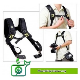 CADEN DOUBLE Q-STRAP (QUICK STRAP) CAMERA SLING STRAP (ERGO CURVED DESIGN)