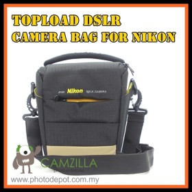 CAMZILLA N-SERIES TRIANGLE SHOT TOPLOAD DSLR CAMERA BAG - 0944 NIKON - BLACK
