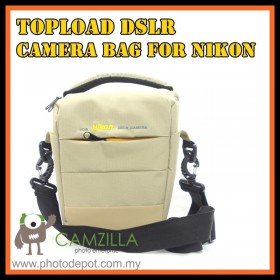 CAMZILLA N-SERIES TRIANGLE SHOT TOPLOAD DSLR CAMERA BAG - 0944 NIKON - Brown