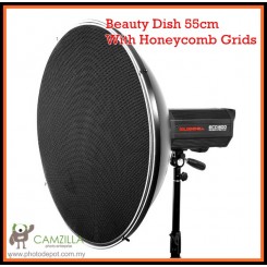 Camzilla Beauty Dish 22" 55cm With Honeycomb Grids For Elinchrom Jinbei Godox / Universal Mount 