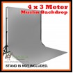 Camzilla 4x3 Meter Photography Muslin Photo Double Backdrop Background - Grey