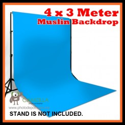 Camzilla 4x3 Meter Photography Muslin Photo Double Backdrop Background - Sky Blue