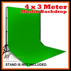 Camzilla 4x3 Meter Photography Muslin Photo Double Backdrop Background - Solid Green