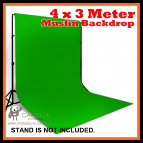 Camzilla 4x3 Meter Photography Muslin Photo Double Backdrop Background - Solid Green