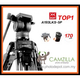 DIAT A193LKS-5P Professional Heavy Duty Video Camcorder 170CM Tripod + Fluid Video Head Kit
