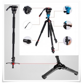 Diat TA253AKS-5P Professional Fluid Head Photo Video Tripod / Monopod 