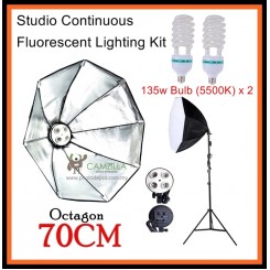 DigiFox Studio Continuous Octa Lighting Kit With 2 x E27 Bulb With Bulb Socket +70cm Softbox + Light Stand