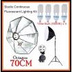 DigiFox Studio Continuous Octa Lighting Kit With 4 x E27 Bulb With Bulb Socket +70cm Softbox + Light Stand