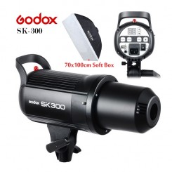 Godox SK300 300WS 300 Smart Photography Strobe Flash Studio Light Head With 70x100CM SoftBox