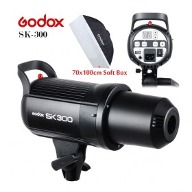 Godox SK300 300WS 300 Smart Photography Strobe Flash Studio Light Head With 70x100CM SoftBox