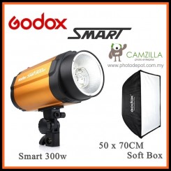 Godox Smart 300W 300 Smart Photography Strobe Flash Studio Light Head With 50x70CM SoftBox