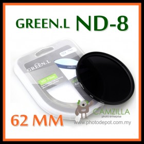 ORIGINAL GREEN.L 62MM Neutral Density ND8 LENS FILTER