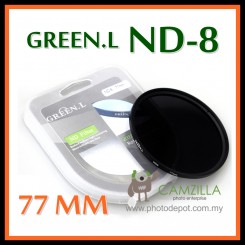ORIGINAL GREEN.L 77MM Neutral Density ND8 LENS FILTER