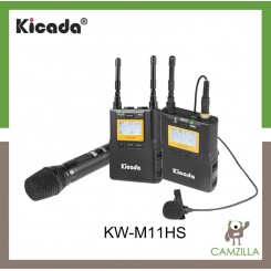 KICADA WIRELESS MICROPHONE FOR DSLR MIRRORLESS *1 MIC RECEIVER 1 RECEIVER