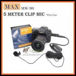 MAX MM-701 Hands Free 3.5mm Clip Mic Dslr Microphone - 5 Meter