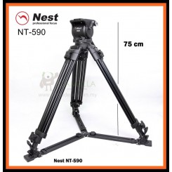 NEST NT-590 170cm Heavy Duty Video Tripod with Fluid Head 590H (100mm Bowl)