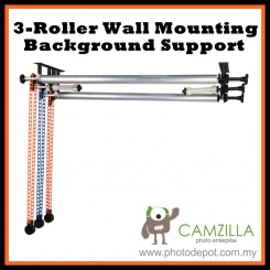 Photography 3-Roller Wall Mounting Manual Background Support System