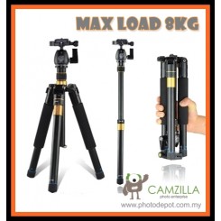 QZSD Q555 Compact Traveller Series 5-Sections Tripod + Professional Ballhead (Max Load 8kg)