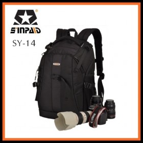 Sinpaid SY-14 Dslr SLR Camera Backpack Bag Case Travel Laptop Bag (Black)