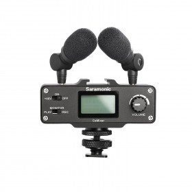 Saramonic CaMixer Microphone Kit with Dual Stereo Condenser Mics, Digital Mixer & XLR/Mini-XLR Input with +48V Phantom Power Preamp - For DSLR Cameras and Camcorders