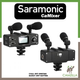 Saramonic CaMixer Microphone Kit with Dual Stereo Condenser Mics, Digital Mixer & XLR/Mini-XLR Input with +48V Phantom Power Preamp - For DSLR Cameras and Camcorders