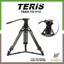 Teris TX-V12 Professional Tripod with Fluid Head 100mm bowl Load 12KG for Video camcorder tripod HDV Film RED Scarlet Epic