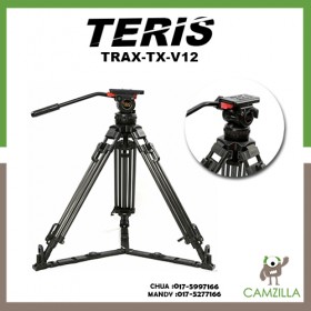 Teris TX-V12 Professional Tripod with Fluid Head 100mm bowl Load 12KG for Video camcorder tripod HDV Film RED Scarlet Epic