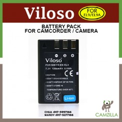 Viloso EN-EL9 Battery Pack for Nikon EN-EL9A EN-EL9 D5000 D3000 D40  