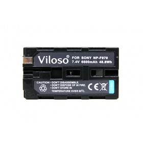 Viloso Replacement Battery for Sony NP-F960 NP-F970 NP-F975 NP-F950 NP-F930 and Sony DCM-M1 MVC-CD1000 HDR-FX1 DCR-VX2100E DSR-PD190P NEX-FS700RH HXR-NX3 Camera, LED Video Light
