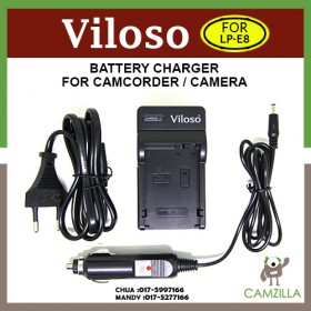 Viloso LP-E8 Battery Charger for CANON LP-E8 550D 600D Rebel T3i T2i DSLR Camera AC 