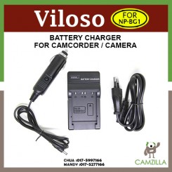 Viloso NP-BG1 Battery Charger for SONY CyberShot DSC-W210 DSC-HX7VDSC-HX9V DSC-H3 DSC-H7 Camera AC+DC Wall+Car