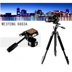 WEIFENG WF-6663A Camera Tripod 4-Sections Leg with 3-Way Head 