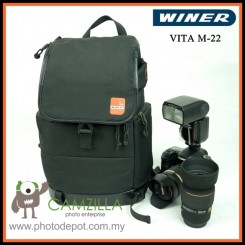 Winer Vita Series M-22 Stylish DSLR Camera Sling Bag Backpack (Black)