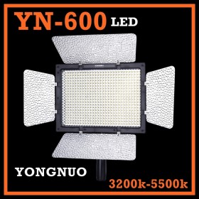 Yongnuo YN-600 3200k-5500k LED video light 4 Camcorder with Power AC Adapter Kit