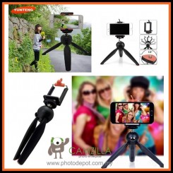 YunTeng 228 Mini Tripod with Phone Holder Clip Hand Grip Tripod Monopod For DSLR Cell Phone GoPro 