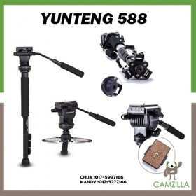 Yunteng 588 For Canon Nikon Sony Phones DSLR Camera DV Camcorder Photography Tripod Monopod Fluid Drag Head Update Of VCT-288