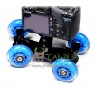 TableTop Compact Dolly Kit Skater Wheel Camera Truck Stabilizer - Blue