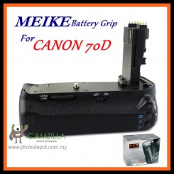 MeiKe Vertical Battery Grip Holder For Canon EOS 70D Camera, Replacement of BG-E14