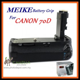 MeiKe Vertical Battery Grip Holder For Canon EOS 70D Camera, Replacement of BG-E14
